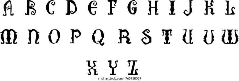 Vintage vector font