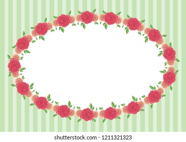 Vintage vector frame with colorful beautiful roses. Can be used for greeting card design. Vector EPS10