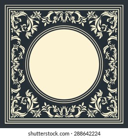 Vintage vector frame with elegant ornament for your designs