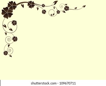 Vintage vector frame with floral elements and flowers