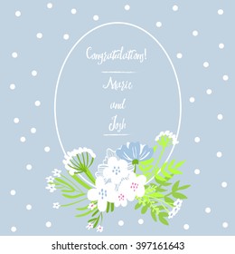 vintage vector frame with floral elements. summer flower and leaf elements. wedding wreath