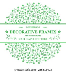 Vintage vector frame. Flower decorative motif.