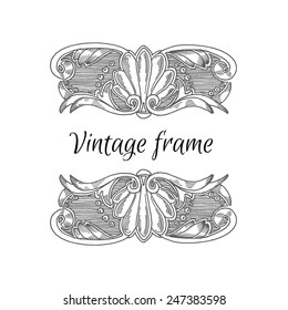 Vintage vector frame, hand drawn