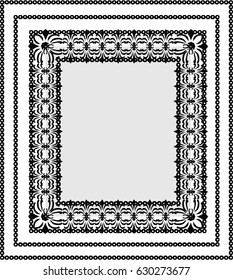 Vintage Vector Frame - high detailed black and white vector frame