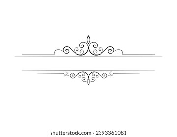 Vintage vector frame illustration Eps 10. Floral elements for design monograms, invitations, frames, labels.