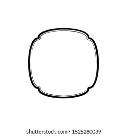 Vintage vector frame isolated element. Hand drawn in inky style and vignette vintage sign for social media stories and banners. For layout print design