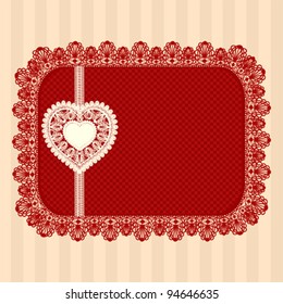 vintage vector frame with lace heart