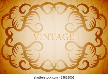 Vintage-Vektorrahmen auf Papierhintergrund