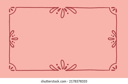 Marco vectorial vintage sobre fondo rosa
