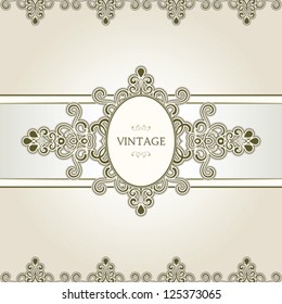 Vintage vector frame, vignette label, decorative background