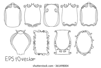 ?ollection vintage vector frame for your text. Framework for the theater and art. Isolated items. EPS 10