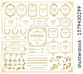 Vintage vector frames / Set of template / Retro  design for monograms, invitations, frames, banners, menus, labels and websites.