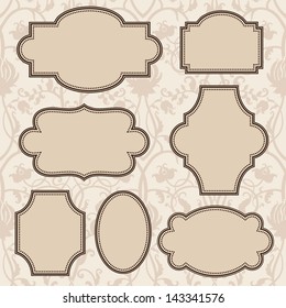 Vintage vector frames set with text place