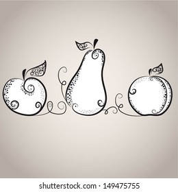 Vintage vector fruits