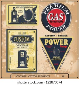 vintage vector gas labels