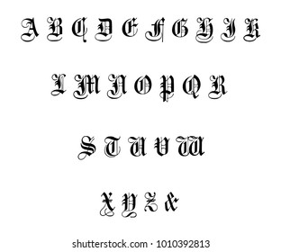 Vintage Vector German Alphabet
