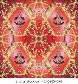 Vintage. Vector. Great for fabric and textile, wallpaper, packaging or any desired idea. Pink and red ornamental, floral seamless pattern. Traditional, Ethnic, Turkish, Indian motifs.