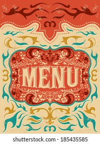 Vintage Vector grill - restaurant menu design - western style