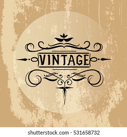 Vintage vector with grunge background.