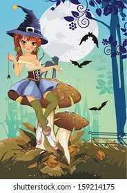 Vintage Vector Halloween composition