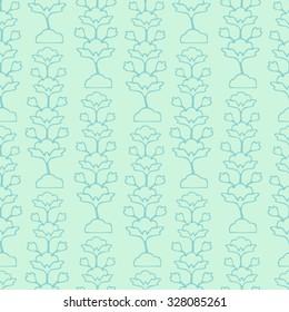 Vintage Vector hand-drawn seamless pattern with ethnic east floral ornament. Flowers. Abstract Background.