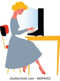 Vintage Vector Human Figure Mid Century Technology Business Executive Vector