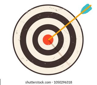 Vintage vector icon of targets. Retro illustration of vintage target.