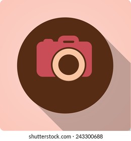 Vintage vector icons with long shadow "photo"