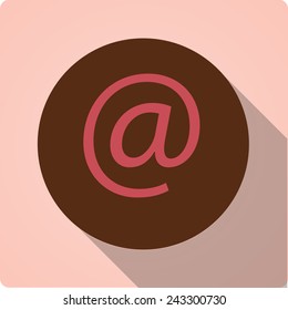 Vintage vector icons with long shadow "mail"
