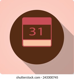 Vintage vector icons with long shadow "calendar"
