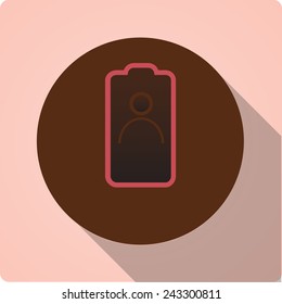 Vintage vector icons with long shadow "battery"