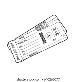 Vintage vector illustration - Airline boarding pass ticket design