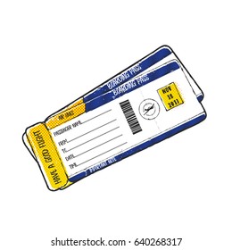 Vintage vector illustration - Airline boarding pass ticket design