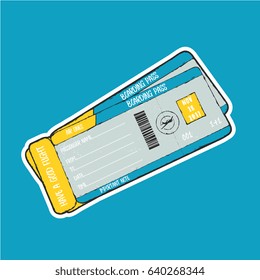 Vintage vector illustration - Airline boarding pass ticket design