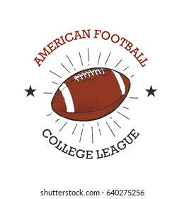 Vintage vector illustration - American football ball emblem design