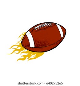 Vintage Vector Illustration - American Football Ball Emblem Design