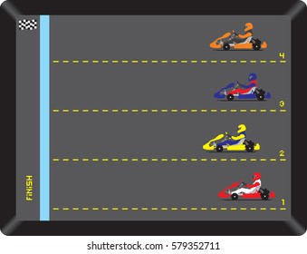 vintage vector illustration. carting racing 