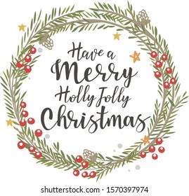 Vintage vector illustration of a Christmas wreath