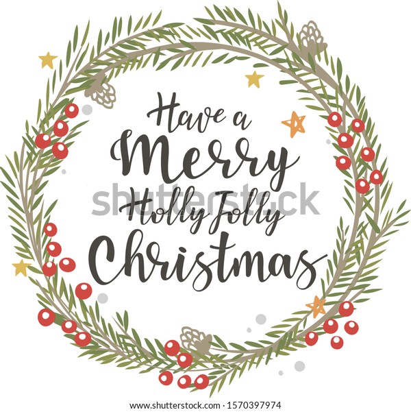 Download Vintage Vector Illustration Christmas Wreath Stock Vector Royalty Free 1570397974 Yellowimages Mockups