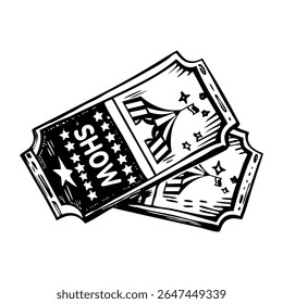 A vintage vector illustration of circus tickets