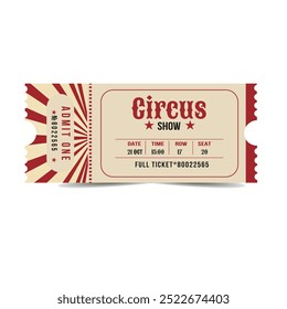 Antiguas Ilustración vectorial de entradas de circo. Rojo, color beige. permiten una mención de Cupón, invitación a espectáculo de magia retro