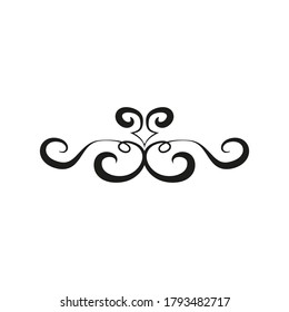 Vintage vector illustration, concept calligraphic line and design frame retro label. Decoration background banner, luxury elegant graphic logo. Isolated on white.