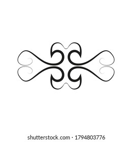 Vintage vector illustration, concept calligraphic line and design frame retro label. Decoration background banner, luxury elegant graphic logo. Isolated on white.