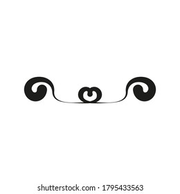 Vintage vector illustration, concept calligraphic line and design frame retro label. Decoration background banner, luxury elegant graphic logo. Isolated on white.