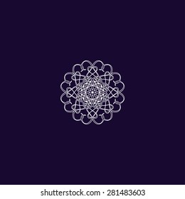 Vintage vector illustration. Concise and elegant pattern. lacy curl on a dark background.
