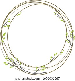 Vintage vector illustration of an Easter wreath on a white background