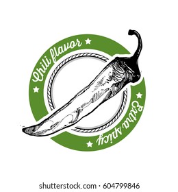 Vintage vector illustration - Extra spicy chili flavor stamp 