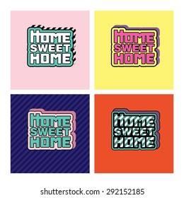 Vintage vector illustration 'Home Sweet Home' Sign. EPS10. 