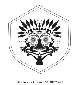 vintage Vector illustration of mask