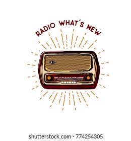 Vintage vector illustration - Old radio 